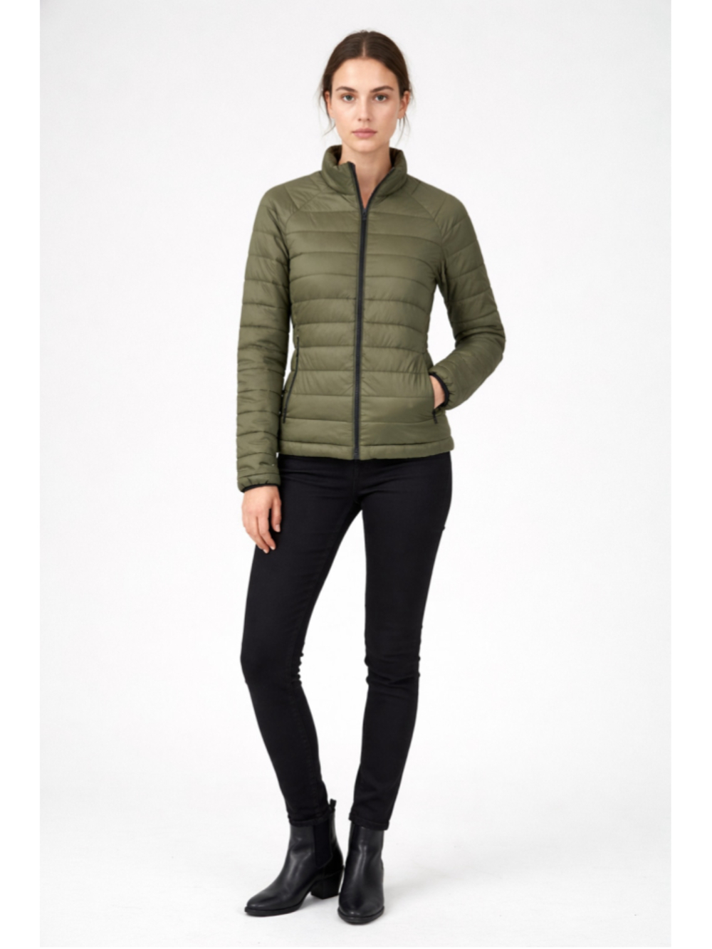 Everlane ReNew Quilted Puffer Jacket Women's Lightweight Green M